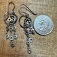 Chain earrings with sterling silver circle accent