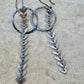 Chevron chain earrings with sterling silver circle accent