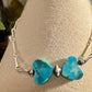 Turquoise heart and Navajo pearl ankle bracelet / ankle bracelet