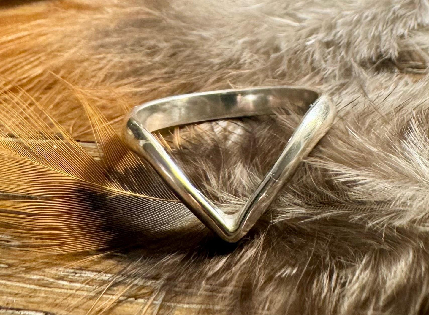 Chevron Ring, Wishbone Ring, Half Round Smooth Ring, Unique Ring for Her, Minimalist Jewelry, Stacking Ring, Thoughtful Gift