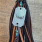 Turquoise and leather purse tassel / keychain handbag tassel / white turquoise or blue turquoise