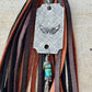 Turquoise and leather purse tassel / keychain handbag tassel / white turquoise or blue turquoise