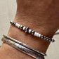 Navajo pearl, white turquoise gemstone bracelet / sterling silver beaded gemstone bracelet