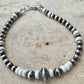 Navajo pearl, white turquoise gemstone bracelet / sterling silver beaded gemstone bracelet