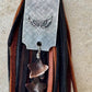 Turquoise and leather purse tassel / keychain handbag tassel / star and heart gemstone tassel