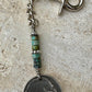 Indian head buffalo nickel keychain with African jasper turquoise gemstone