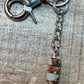 Keychain with impression jasper and sterling silver heart charm