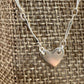 Sterling silver heart charm necklace / tiny connector pendant necklace / monogram personalized necklace