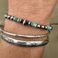 Natural Blue Green Brown Turquoise with Navajo Pearls, Sterling Silver Beaded Jewelry, Gemstone Bracelet, Turquoise Gift