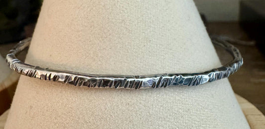 Hammered sterling silver cuff bracelet