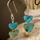 Kingman turquoise double heart shaped gemstone earrings / natural gemstone earring / turquoise earrings