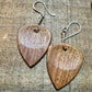 Guitar pick earrings wood with sterling silver wiring
