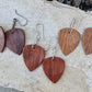 Guitar pick earrings wood with sterling silver wiring