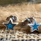 Turquoise star tiny sterling silver post earrings