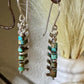 Navajo pearls with turquoise dangle drop earrings and chevron chain