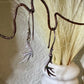 Deer antler oxidized sterling silver earrings