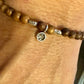 Sandalwood tiger skin bracelet / sterling silver beaded gemstone bracelet
