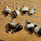 Black tuxedo agate gemstone / beaded heart shaped earrings