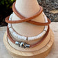 Sterling Silver Wrap Bracelet, White Turquoise Gemstone Bracelet, Leather Jewelry, Genuine Leather Gift, Stylish Wristwear