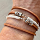 Sterling Silver Wrap Bracelet, White Turquoise Gemstone Bracelet, Leather Jewelry, Genuine Leather Gift, Stylish Wristwear