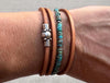Turquoise Leather Wrap Bracelet, Sterling Silver Bracelet, Genuine Leather Gemstone Bracelet, Gift for Her