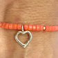 Pink coral bracelet / sterling silver beaded gemstone bracelet