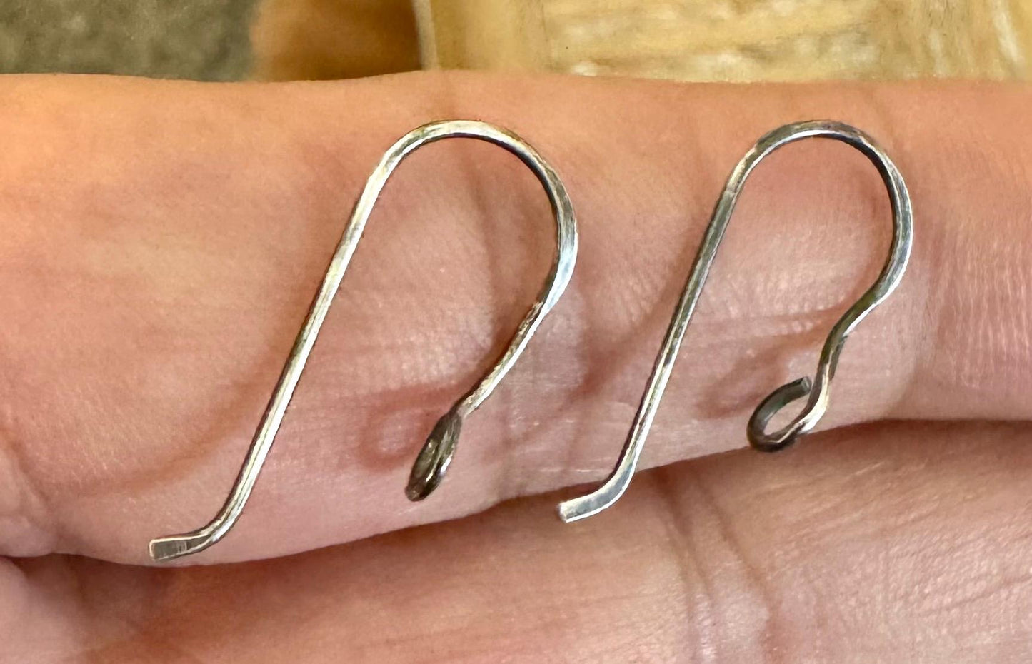 Heavy 18 gauge side hook sterling silver ear wires / sterling silver ear wires / handmade ear wires / shiny or oxidized polished