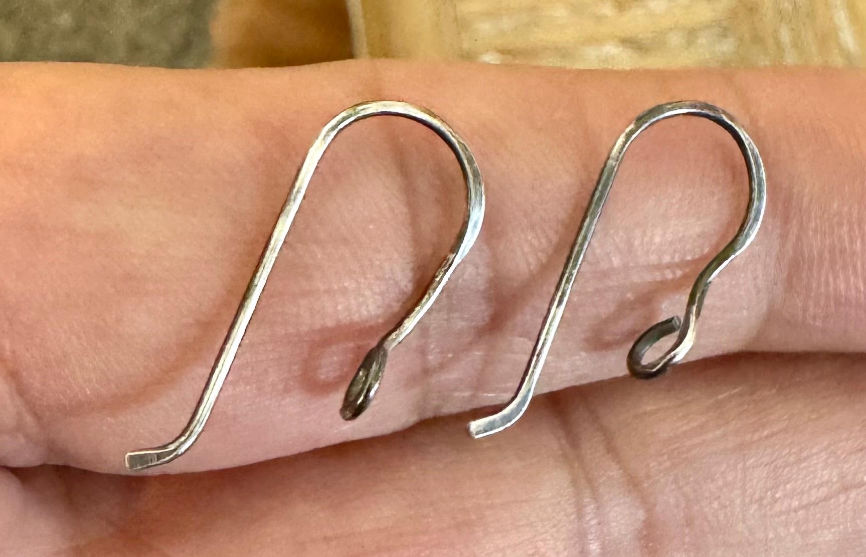 Heavy 18 gauge side hook sterling silver ear wires / sterling silver ear wires / handmade ear wires / shiny or oxidized polished