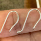 Heavy 18 gauge side hook sterling silver ear wires / sterling silver ear wires / handmade ear wires / shiny or oxidized polished
