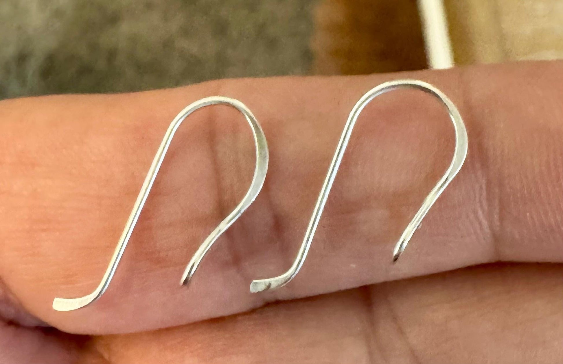 Heavy 18 gauge side hook sterling silver ear wires / sterling silver ear wires / handmade ear wires / shiny or oxidized polished