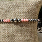 Navajo pearl with angel skin pink coral gemstone bracelet / sterling silver beaded gemstone bracelet