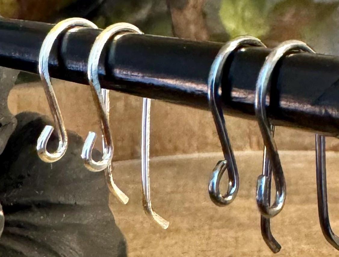 Heavy 18 gauge sterling silver French hook front loop ear wires / sterling ear wires / handmade ear wires / shiny or oxidized polished