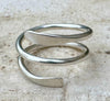 Double Coil Bypass Ring, Stylish Thumb Ring, Coil Ring, Modern Bypass Jewelry, Gift for Her, Unique Design