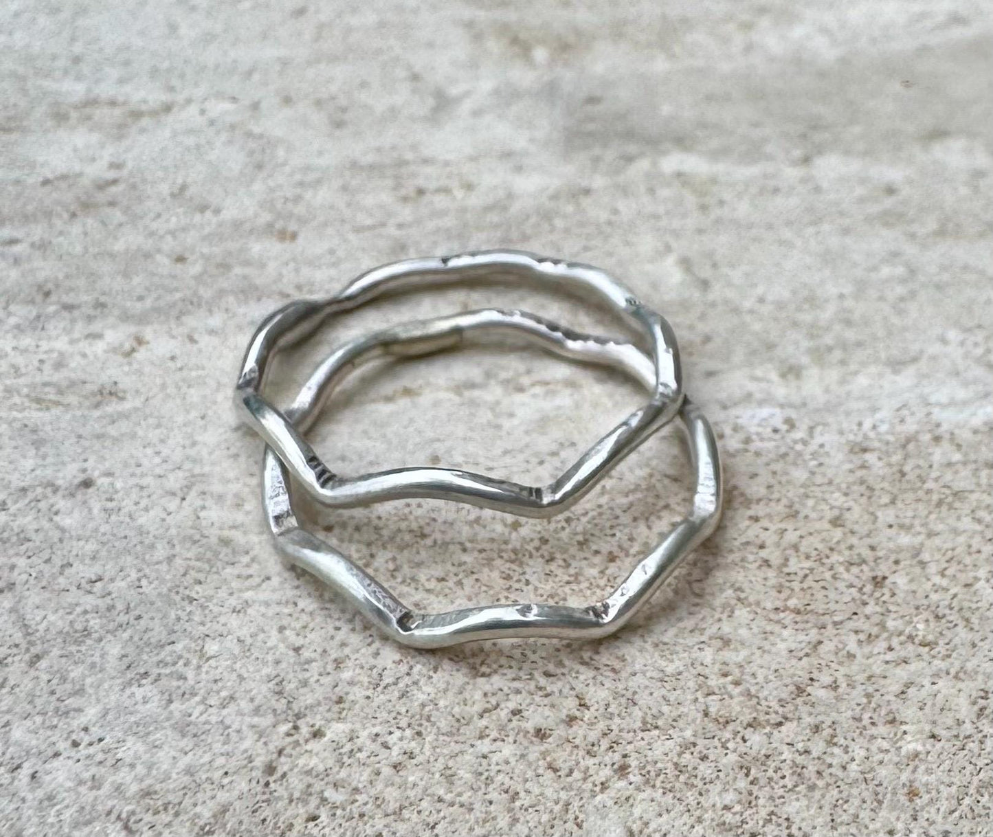 Wave sterling silver rings / wave ring / stacking rings