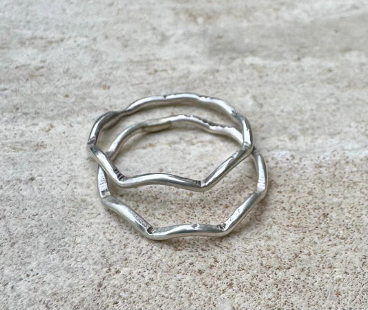 Wave sterling silver rings / wave ring / stacking rings