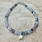 Rainbow moonstone bracelet / sterling silver beaded gemstone bracelet