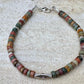 Red creek Picasso jasper sterling silver beaded / gemstone bracelet