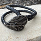 Leather bracelet wrap with angel wing clasp