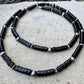 Navajo Pearl Black Onyx Necklace, Sterling Silver Gemstone Beaded Choker, Authentic Navajo Pearl Necklace, Necklace Jewelry Gift
