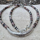 Navajo Pearl and Black Pink Rhodonite Necklace, Beaded Sterling Silver Necklace, Authentic Navajo Pearl Necklace Jewelry