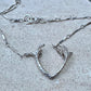 Sterling silver deer antler pendant / charm on dapped bar and link chain