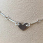 Sterling silver ankle bracelet with tiny heart connector, monogram charm ankle bracelet