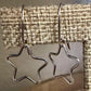Sterling silver star charm dangle earrings