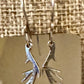 Deer antler oxidized sterling silver earrings