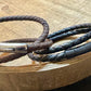 Braided leather wrap bracelet with bayonet closure/ double wrap genuine leather bracelet