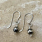 Dainty Navajo pearl drop / dangle sterling silver earrings