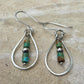 Turquoise and Navajo Pearl Earrings, Teardrop Dangle Style, Sterling Silver, Turquoise Earrings, Gift for Her