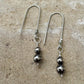 Navajo pearl drop / dangle sterling silver earrings