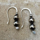 Navajo pearl drop / dangle sterling silver earrings
