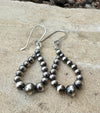 Navajo pearl hoop teardrop style, sterling silver earrings